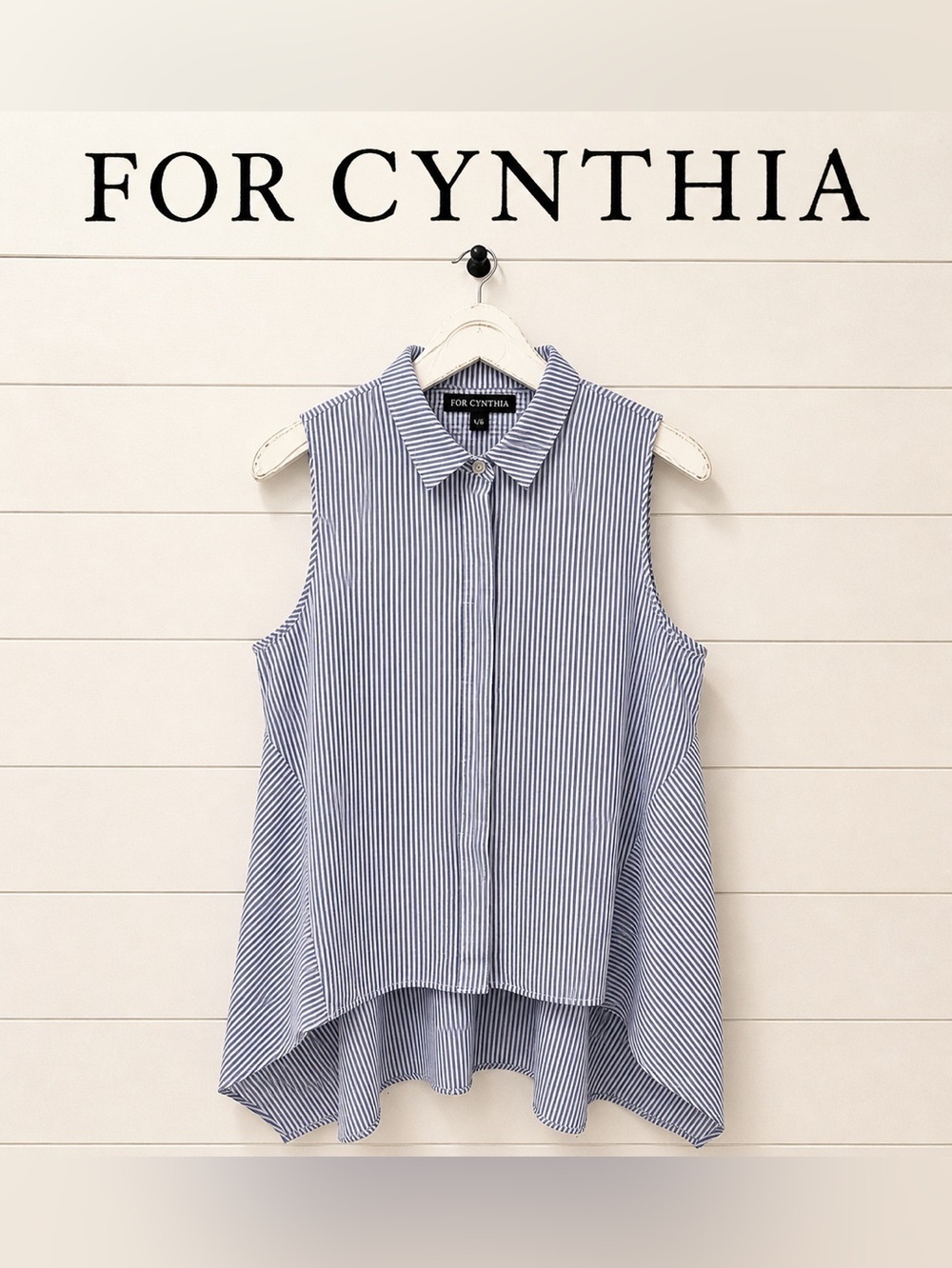FOR CYNTHIA - Striped Sleeveless Blouse - Size L